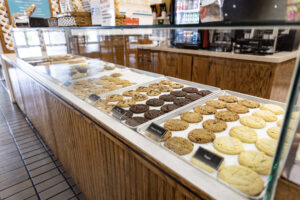A spread of fresh-baked cookies for sale at Cookies, etc.