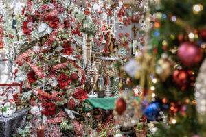 Holiday decorations all over the store at Evert's Flowers Home and Gifts.