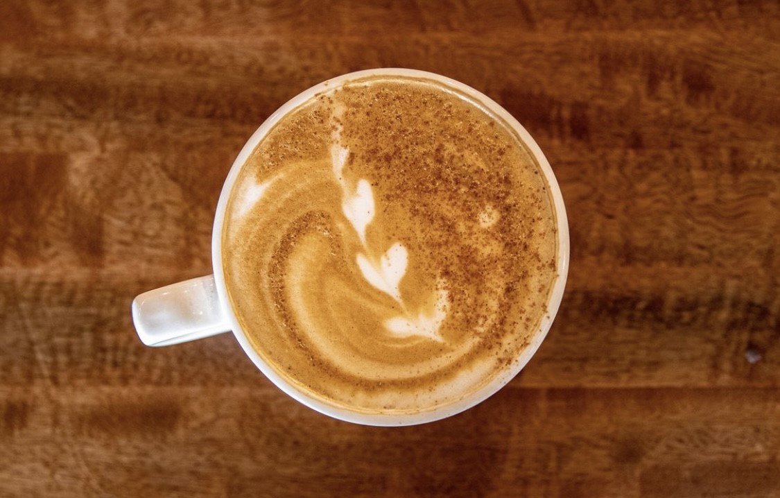 An aerial shot of beautiful latte art.