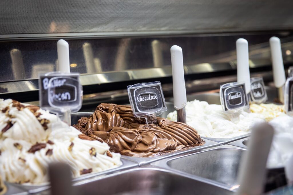 Gourmet gelato at Chocolaterie Stam.