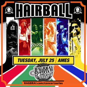 Hairball poster ragbrai concert series 2023