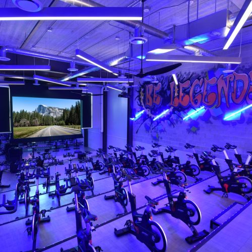 The spin studio at Ames Fitness Center.
