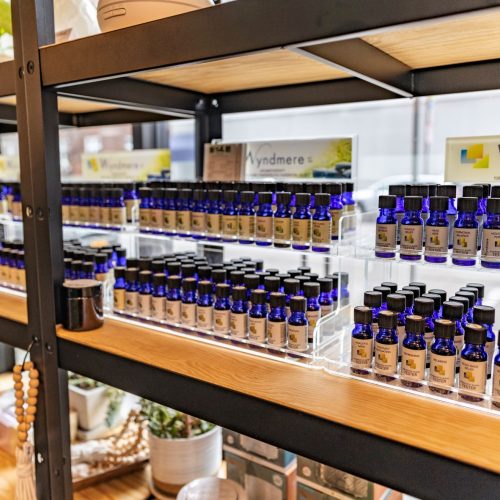 A spread of essential oils for sale at Life Distilled.